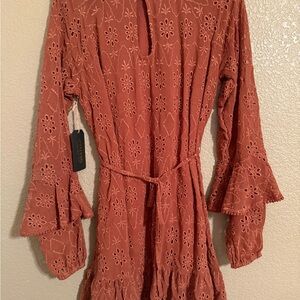 Shyanne Pink and Orange Ruffled Tiered Sundress